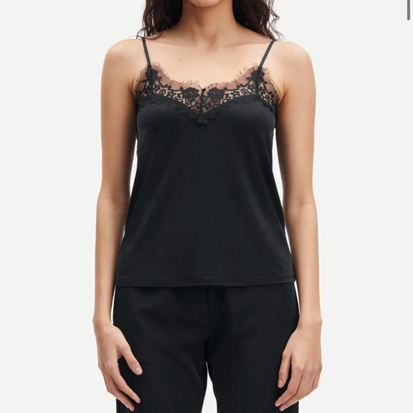 Black Lace Trim Camisole - Picture 1 of 5